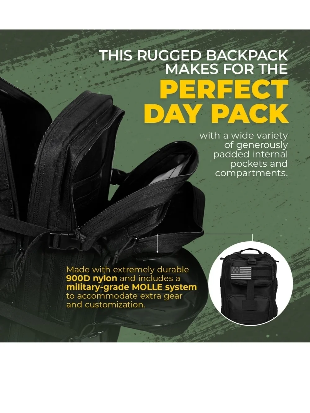 Tactical Black  Backpack Sling Bag